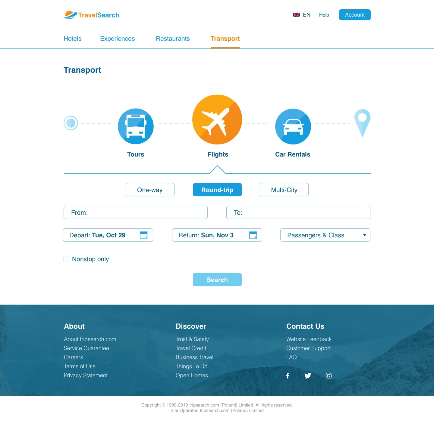 Travel Search - Transport search